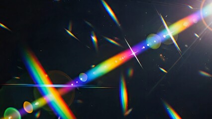 Vibrant Rainbow Celestial Light Streak With Starburst Lens Flares and Colorful Cosmic Background.jpg
