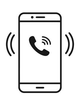Simplified Ringing Smartphone Icon &ndash; Minimal Vector