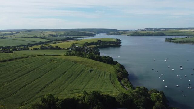 Aerial Drone Footage of Kingsbridge Estuary, South Devon, England
