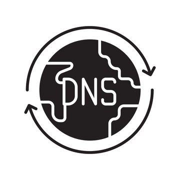 dynamic dns service black line icon. Vector isolated element