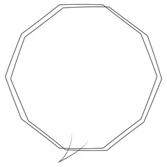 吹き出しのイラスト2【手書き落書き風の二重線】