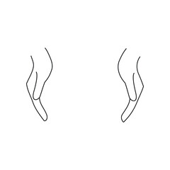 Bare Hands Line Art Illustration Minimal Human Body Outline