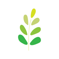 Green Plant Icon Eco Nature Flat Illustration