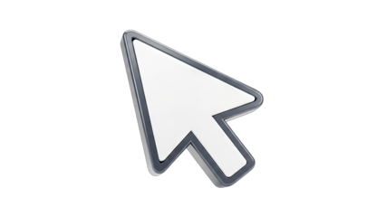 3D Computer Cursor Pointing on White Background