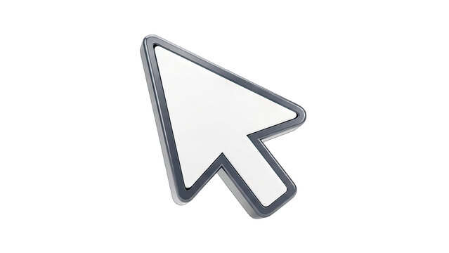 3D Computer Cursor Pointing on White Background