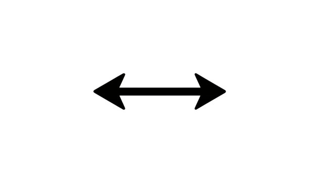 Versatile abstract black double-headed arrow icon symbolizing directional movement, expansion, communication, and interactive choices for user interfaces and conceptual designs