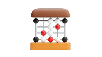 Abacus Toy with Colorful Beads on White Background
