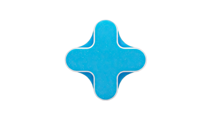 Blue Cross Symbol on White Background