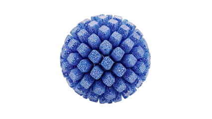 Blue Candy Sphere Isolated on White Background