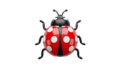 3D Rendered Ladybug Isolated on White Background