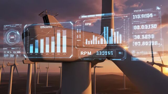 Discovering the beauty of wind energy at sunset with stunning turbine technology Generative AI