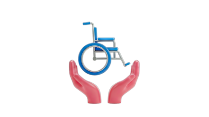 Hands Holding Wheelchair - Healthcare Support Concept