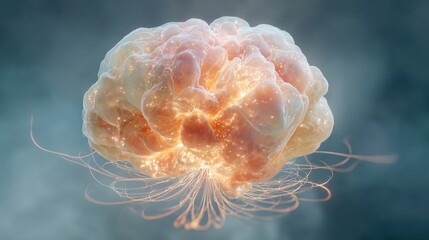 Abstract representation of artificial intuition as a glowing neural network concept