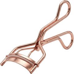 Rose gold metallic eyelash curler isolated on white background