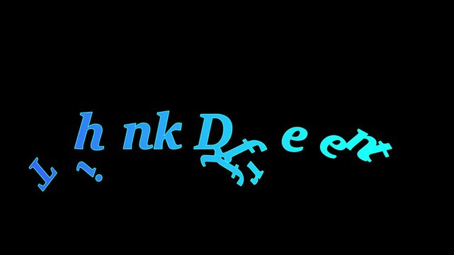 Inspiring bold blue typographic design displaying the famous motivational phrase think different against black