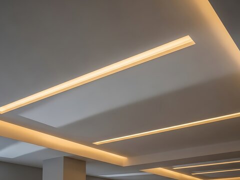 Contemporary ceiling design featuring recessed led lighting fixtures