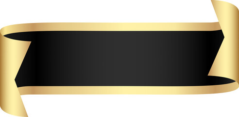 Black and Gold Ribbon Banner
