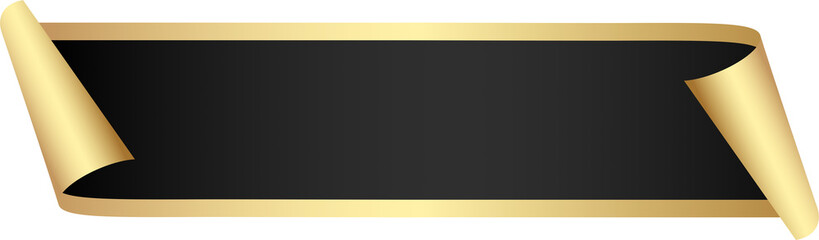 Black and Gold Ribbon Banner
