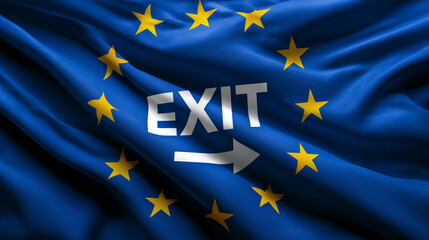 exit eu flag waving