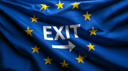 exit eu flag waving