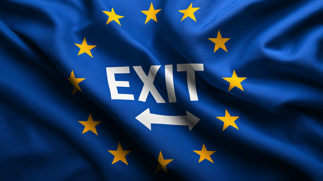 exit eu flag waving