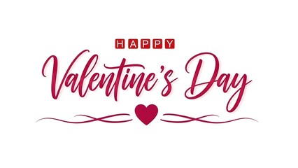 Valentine s day greeting with red heart and ribbon design