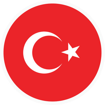 Turkish flag crescent moon and star emblem on red background turkey flag