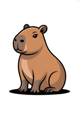 Obraz premium Capybara cartoon character sitting cute animal