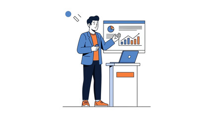 Business presentation with analytics and data charts for effective communication and decision making