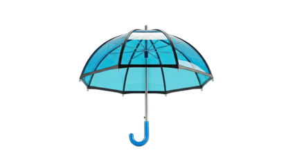 Blue Dome Umbrella Isolated on White Background