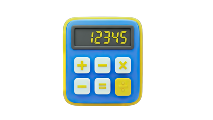 Calculator Displaying Numbers on White Background