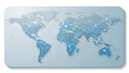 Global World Map in Flat Modern Style, for Global Concept Design, Global Connection Concept