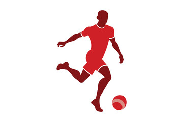 Silhouetted soccer players in action with various poses on a white background