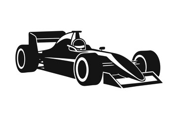 Black and white silhouette vector of a Sports car on white background