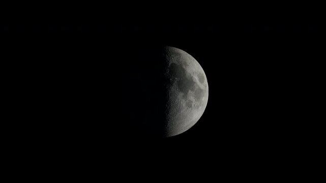 Realistic Moon Phases Time-Lapse Animation Loop