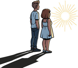 Create a kinds of deferent Two women casually standing and talking, vector art with white background.