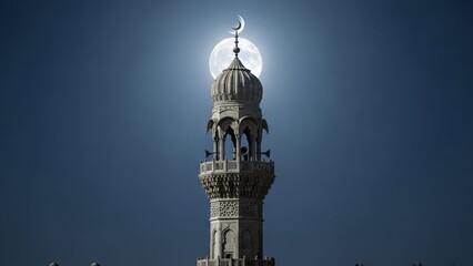 Full Moon over Minaret, Islamic Architecture