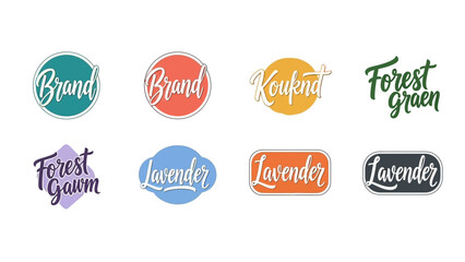 Collection of vibrant logos showcasing brand names and natural elements elegantly designed