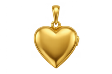 Gold heart locket pendant closing love keepsake