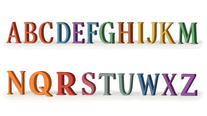 Colorful Alphabet Display Illustration for Educational and Design Purposes