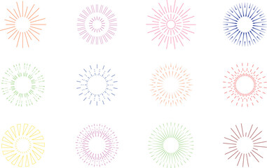 Collection of abstract geometric floral shapes in pastel and vibrant colors