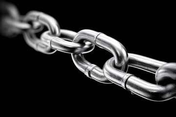 Obraz premium Metal chain link symbolizing strength, security, and connection