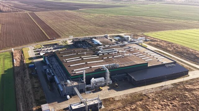 Aerial view of modern data center complex