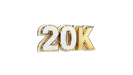 20K Gold Text on White Background