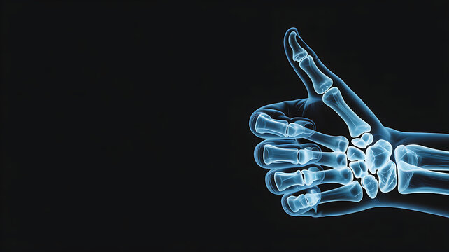 Hand skeleton giving thumbs up