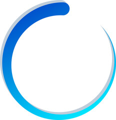 3D Slow Loading Circular Progress Icon Isolated on Transparent Background