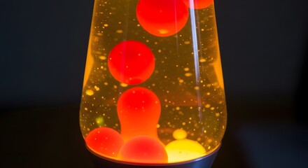 Abstract Texture Background Pattern Design Wallpaper Surface Orange Lava Lamp Liquid Bubble Magma Retro 70s Psychedelic Light Heat Fluid Flow Motion Decor Vintage Groovy
