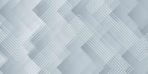 Obraz premium Abstract background with gray and white gradient square design and modern white stripes effect decoration. Graphic design element concept for web cover, brochure, card and flyer. Vector VOL. 2