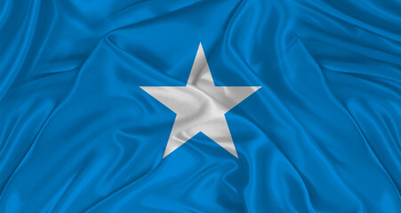 Somali flag with fabric texture. Realistic flag of Somalia waving, National flag