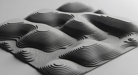Abstract Texture Background Pattern Design Wallpaper Surface Grey Topography Map Terrain Landscape Elevation Relief Contour Line 3D Render Cartography Geography GIS
